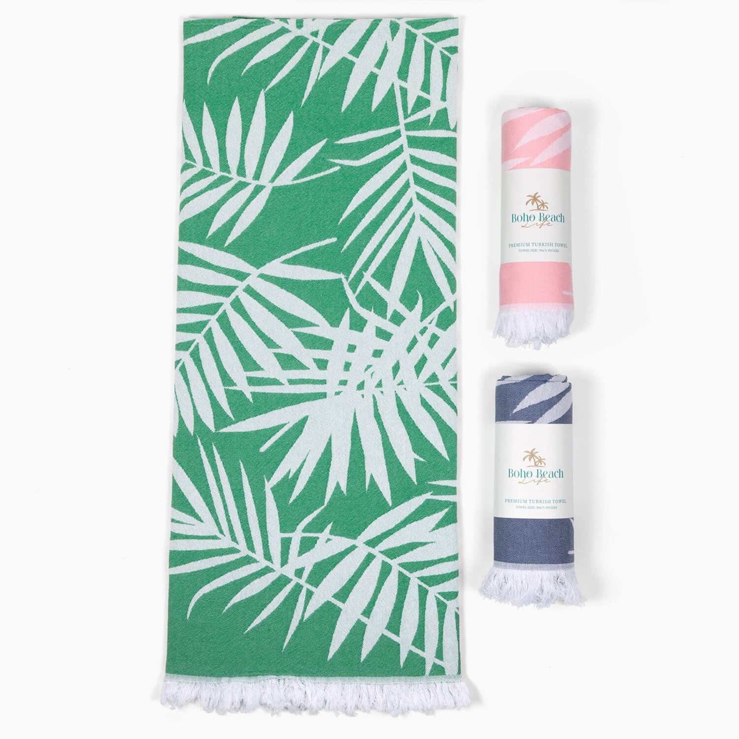 Turkish Cotton Towel Set / Fern in Green