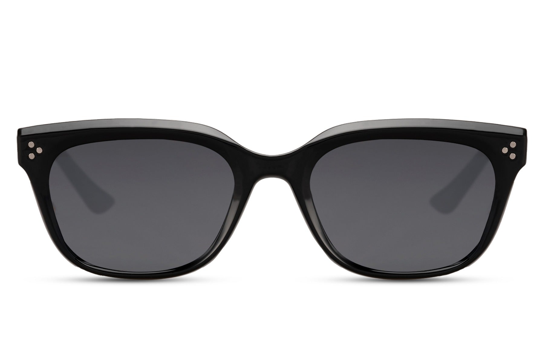 Elegant Black Cat-Eye Sunglasses with Silver Accents