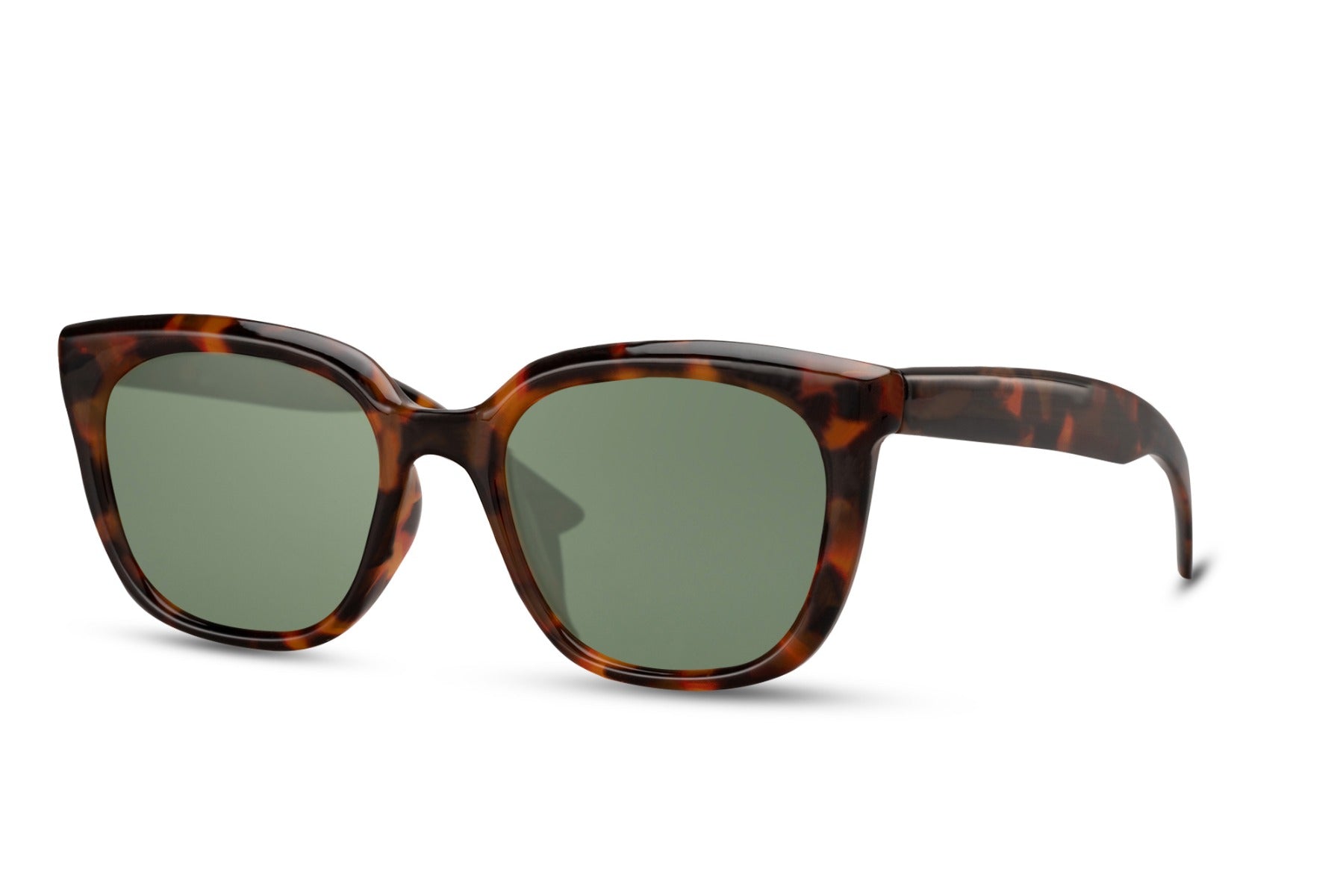 Vintage-Inspired Tortoiseshell Sunglasses with Green Lenses