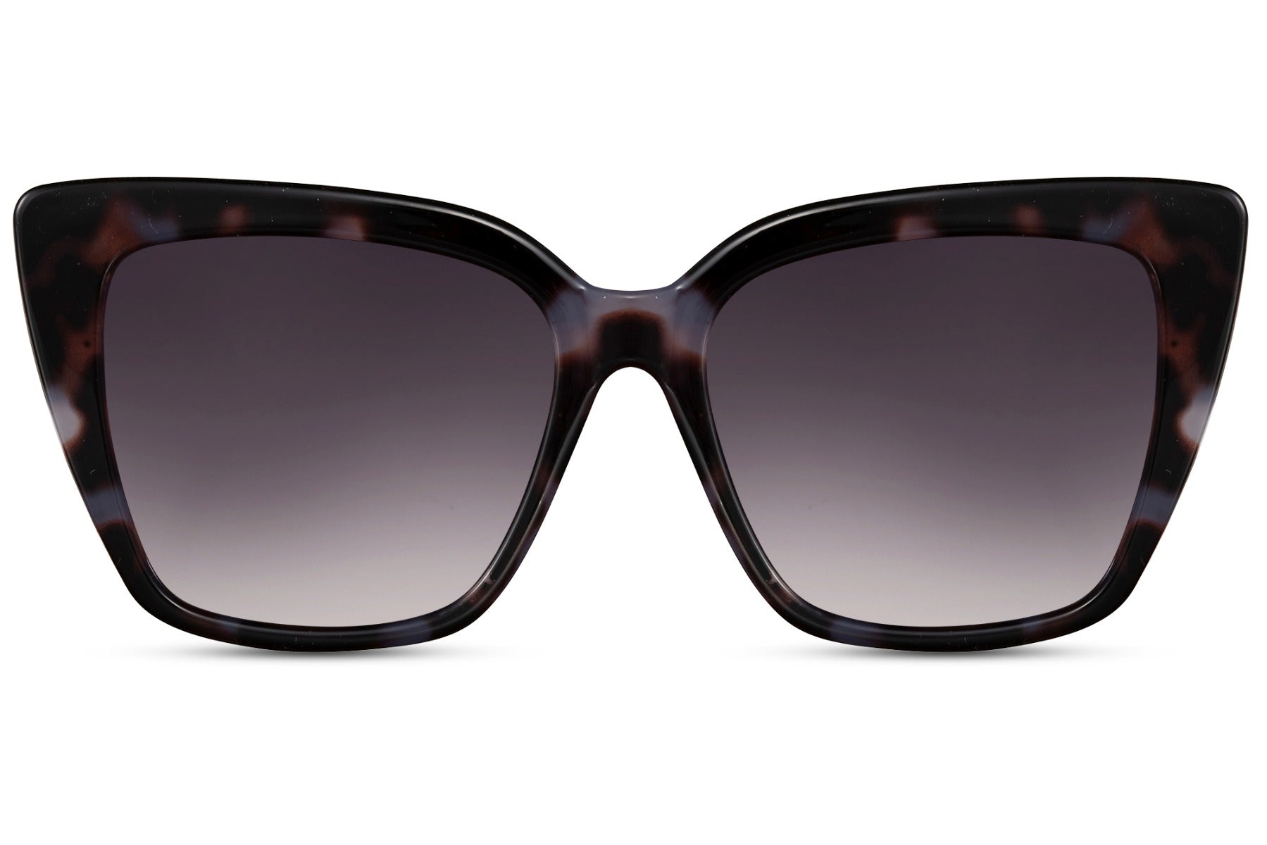 Stylish Tortoiseshell Oversized Cat-Eye Sunglasses with Gradient Lenses - Alexandra