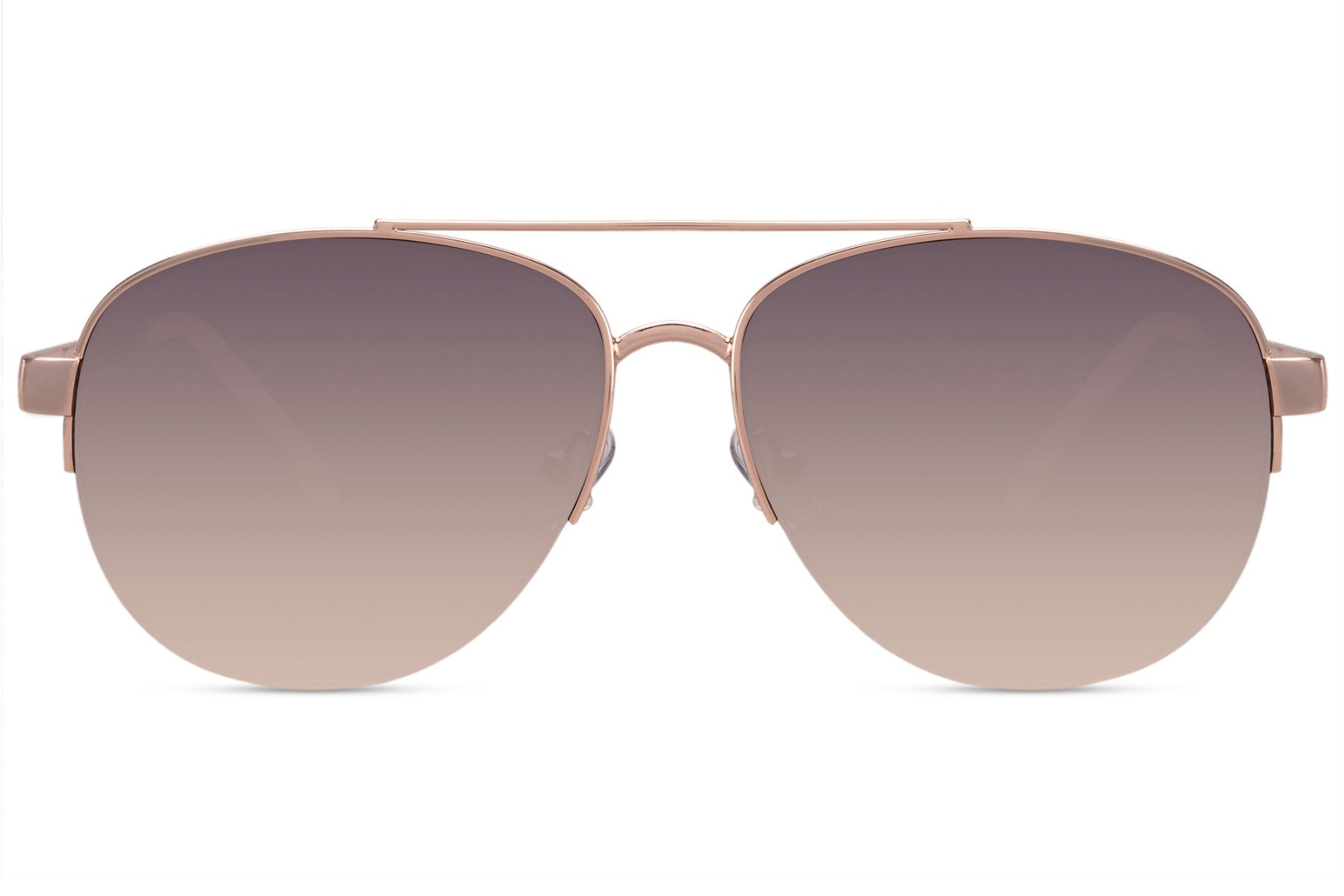 Sleek Rose Gold Aviator Sunglasses with Gradient Lenses - Tiffany