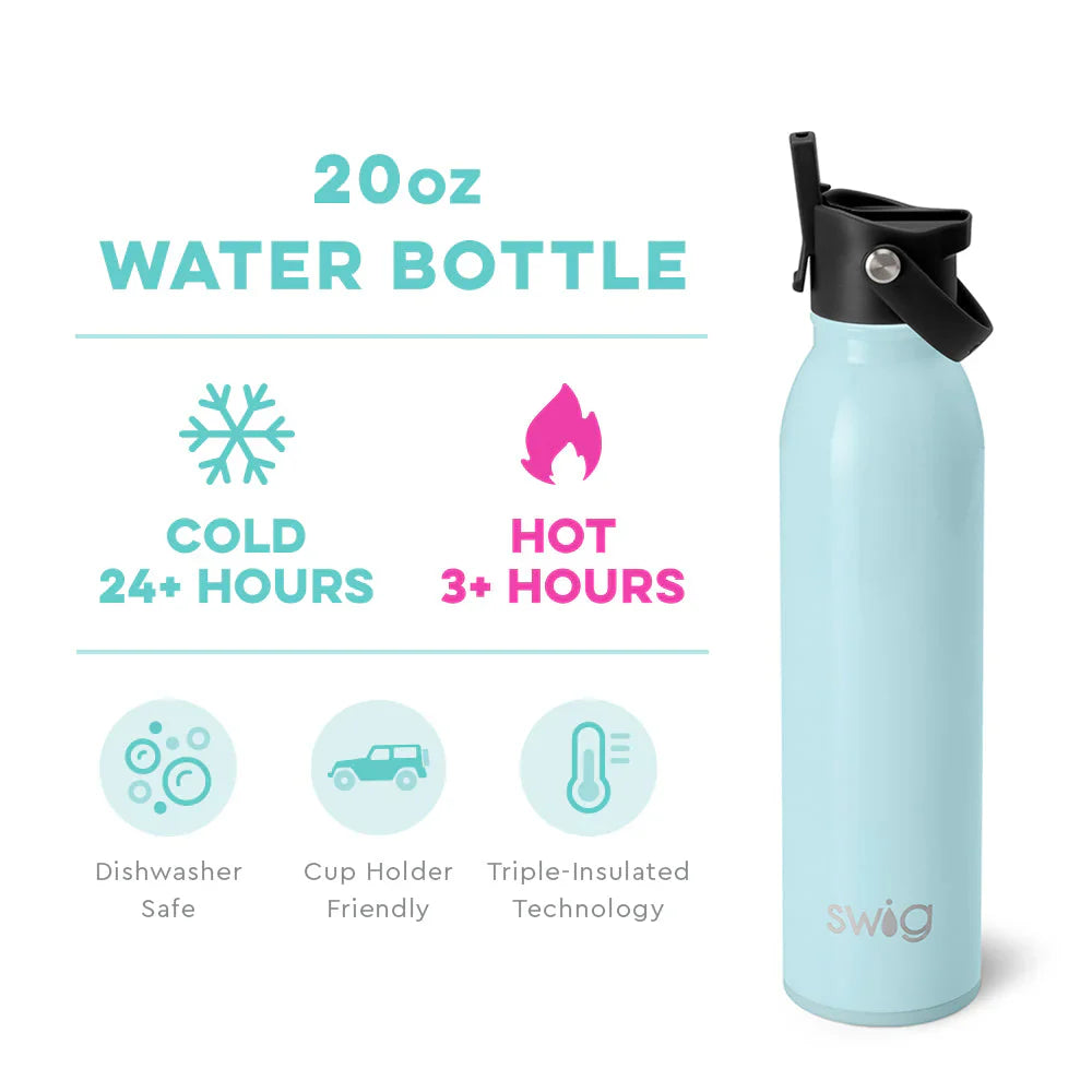 Swig Life - Shimmer Aquamarine Flip + Sip 20 oz Bottle