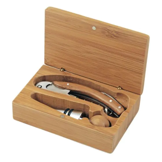 Wine Accessory Set with Bamboo Keepsake Box