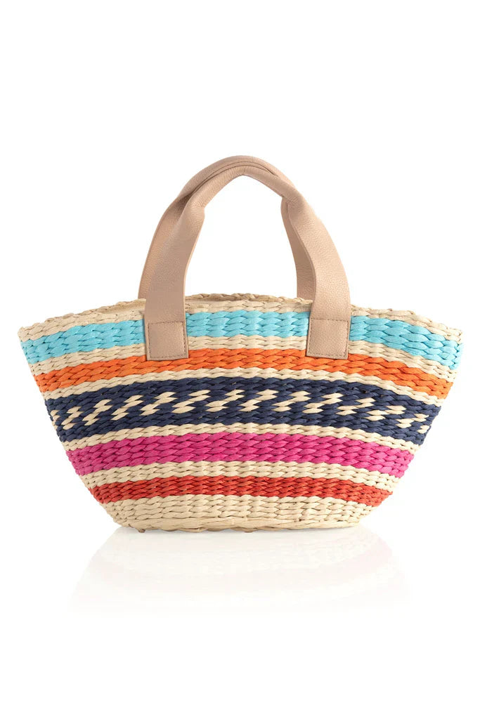 Mykonos Mini  Straw Tote- Multi Color