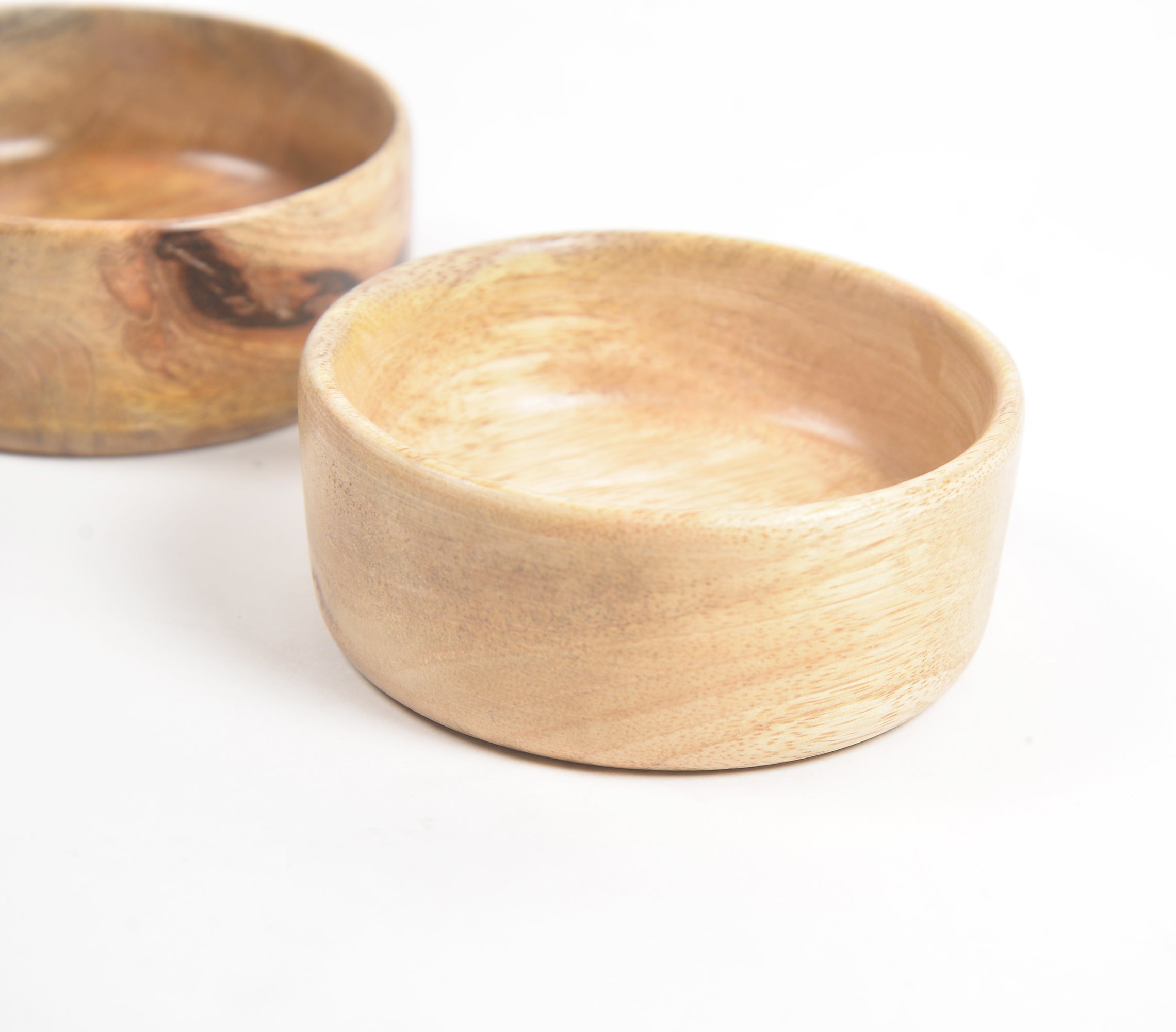 Acacia Wood Snack Bowls - Set of 2